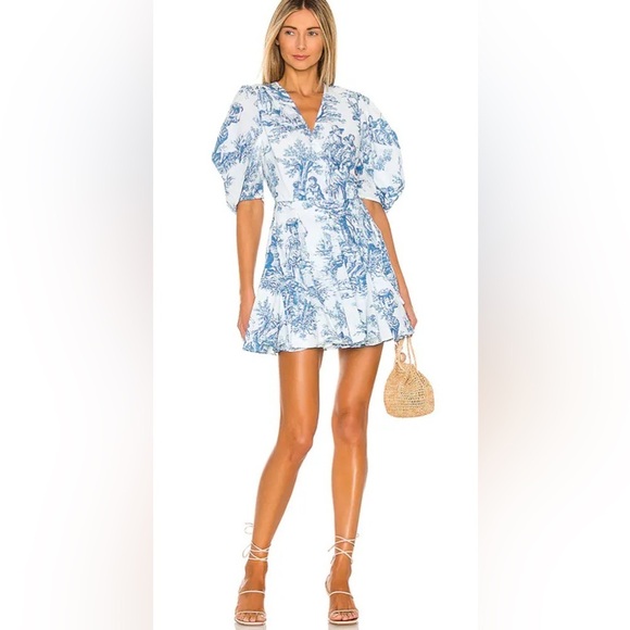 RARE Rhode ROSIE COTTON MINI WRAP DRESS IN FRENCH WHITE TOILE - Picture 2 of 9